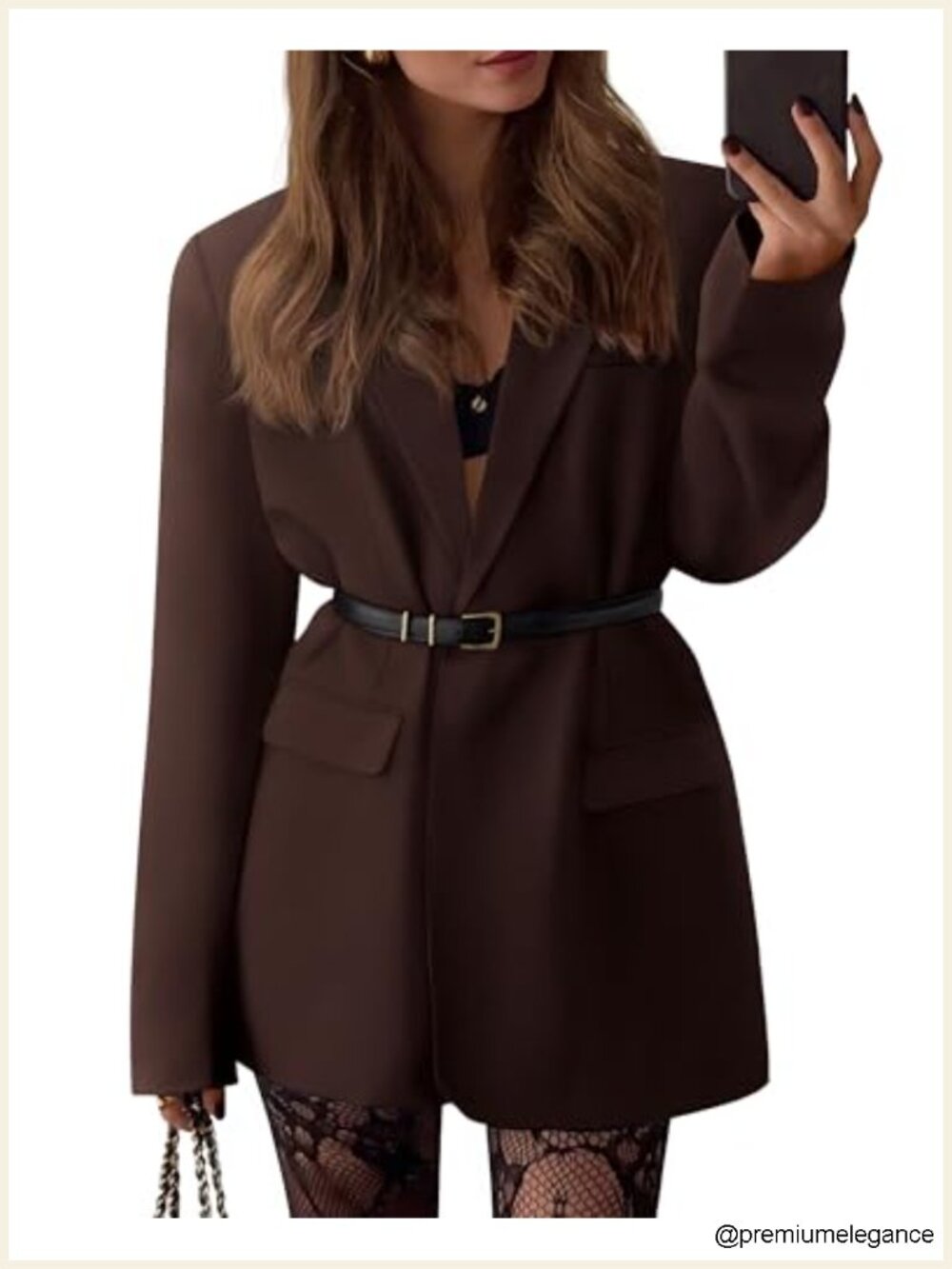 Oversized Women's Blazer with Padded Shoulders for Business